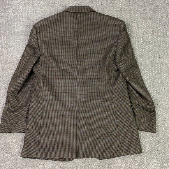 Lauren Ralph Lauren Houndstooth Blazer Sport Coat Mens 44L Brown Green Blue Wool - Picture 4 of 14